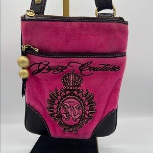 Juicy Couture Pink and Black Crossbody with Gold Hardware
